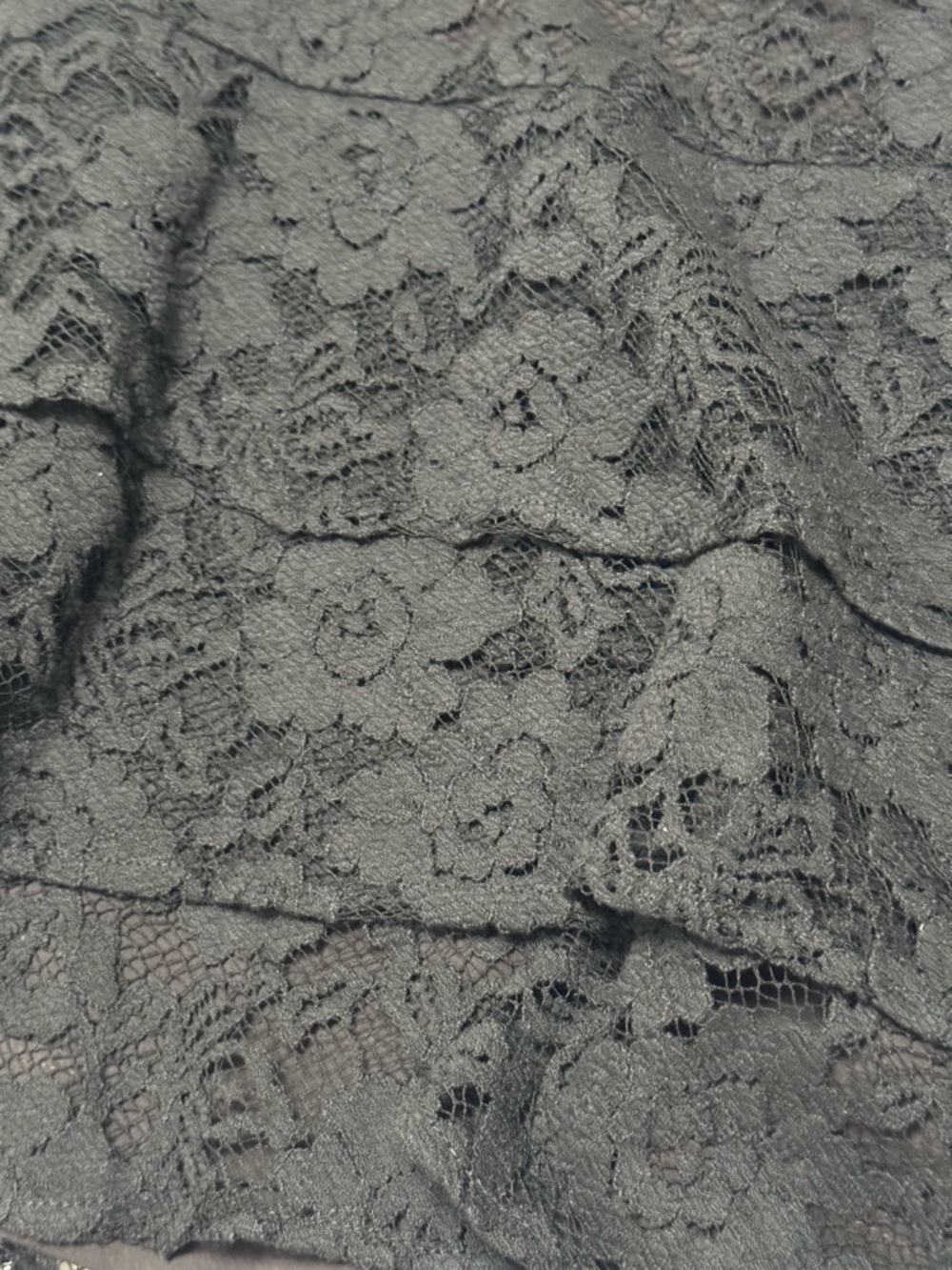 Peruvian Connection Black Drop Waist Ruffled Lace Mini Skirt - Picture 8 of 10